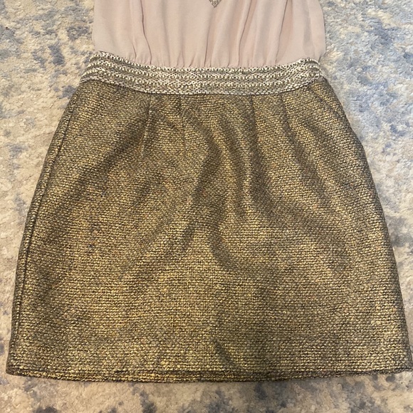 Pale pink and tweed beaded Greylin dress size medium - Picture 4 of 7
